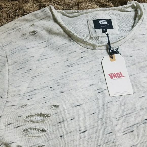 NWT French Melange Rip Tee by VANDAL COLLECTIVE, L - Picture 6 of 8